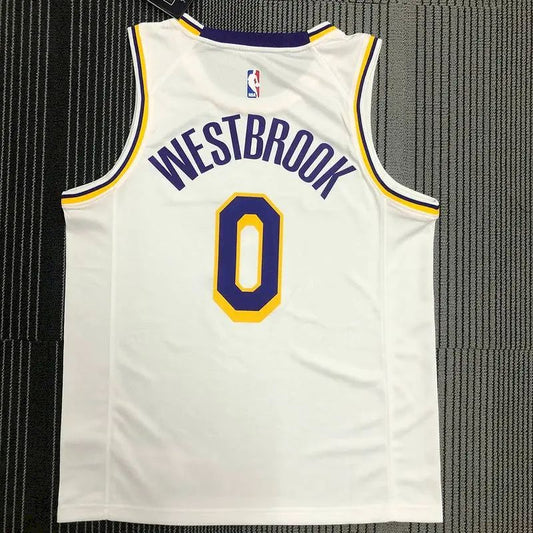 Camisa masculina branca Swingman Russell Westbrook – Edição Associação