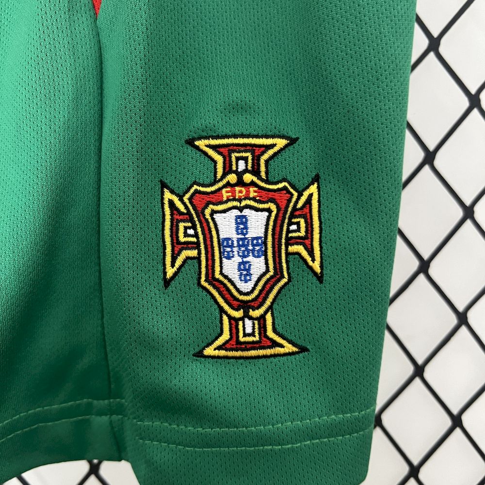 Portugal 2004 home kids retro Jersey and shorts