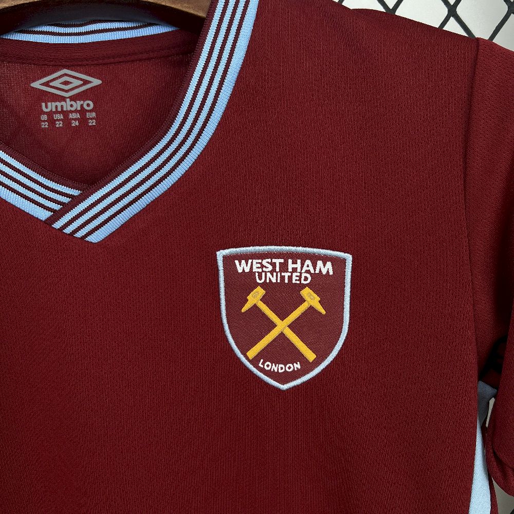 West Ham United 2025/26 Home Jersey Kids Kit