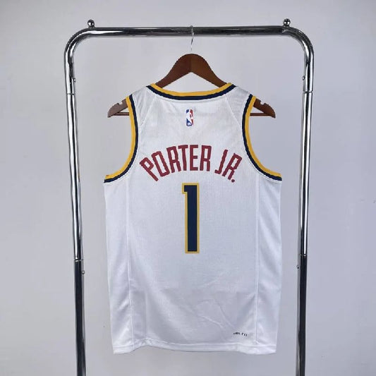 Camisa masculina Michael Porter Jr. branca do time