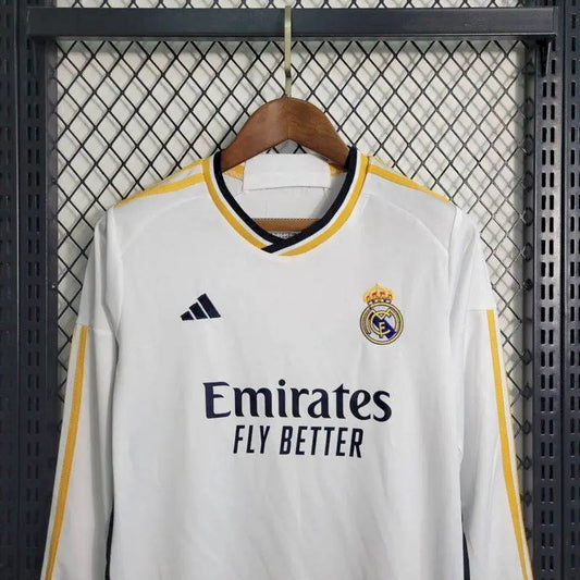 Kit infantil de manga comprida do Real Madrid 2023/24