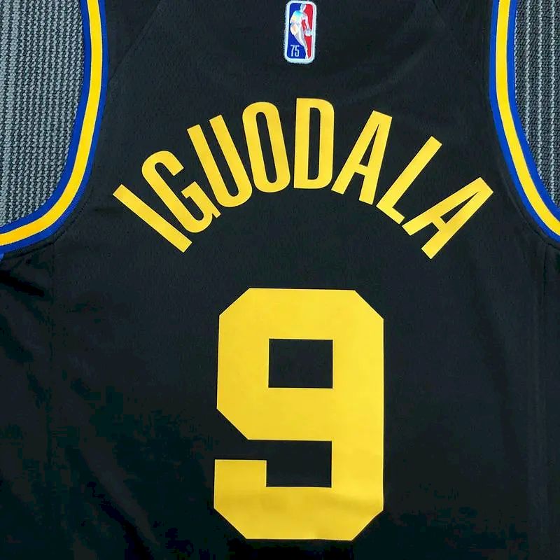 Men’s Andre Iguodala Black Team Jersey – 75th Anniversary City Edition
