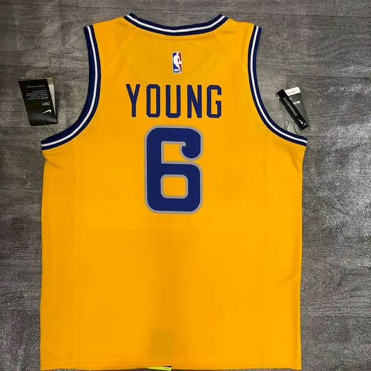 Camisa amarela masculina Nick Young versão jogador – Edição clássica