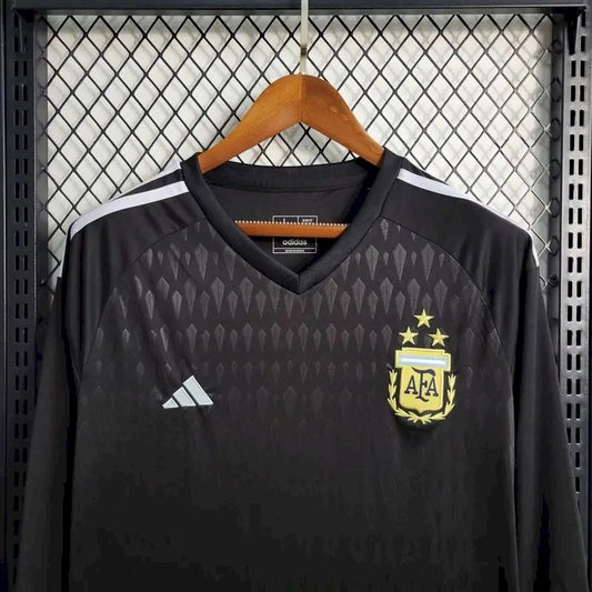 Men's Argentina 2023/24 Black Long Sleeve Jersey