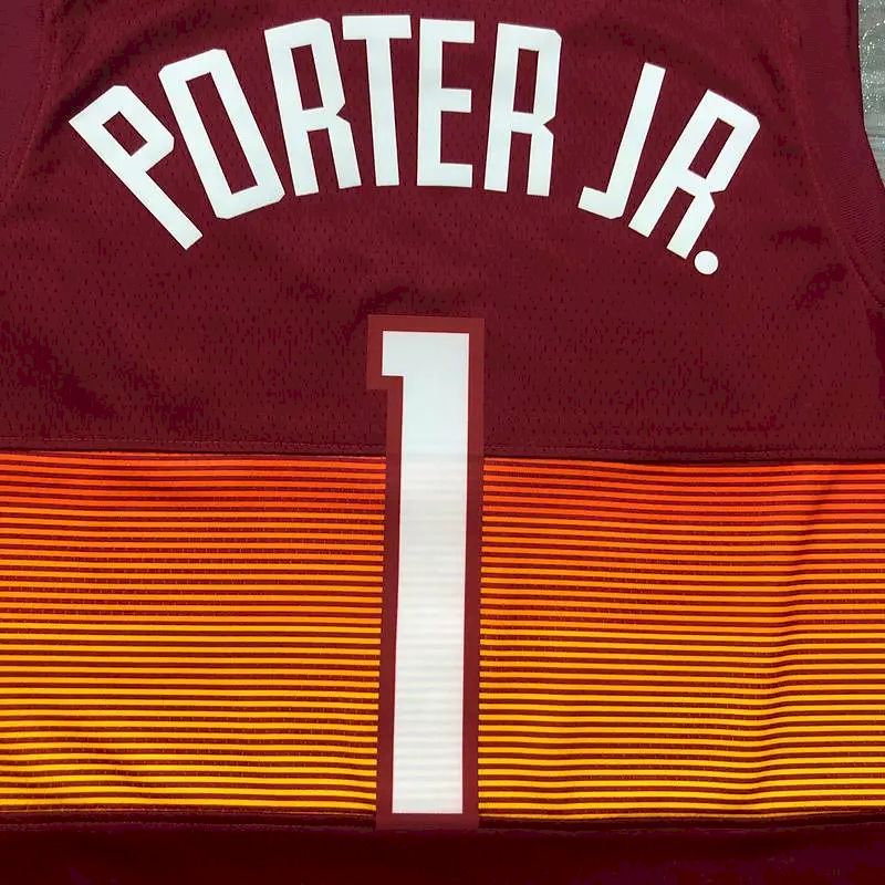 Camisa masculina Michael Porter Jr. vermelha 2020-21 Swingman versão jogador – Edição City