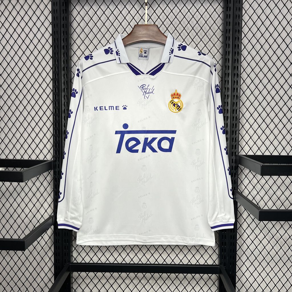 Real Madrid 1994/96 Home Long Sleeve Retro Jersey