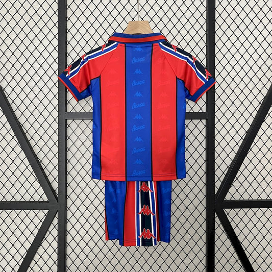 Camisa e shorts retrô infantil do Barcelona 1995/97