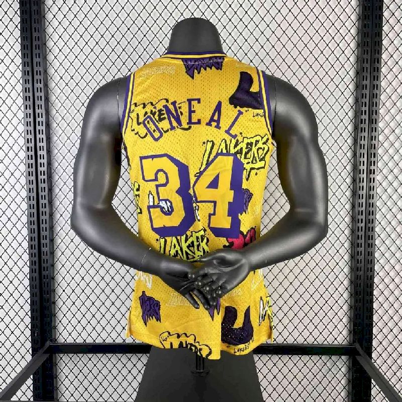 Camisa Masculina M&N Shaquille O'Neal Retro Amarela 1996/97