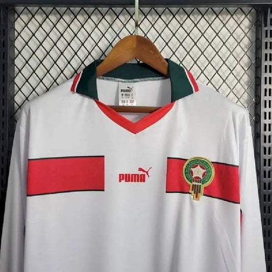 Camisa retrô de manga comprida reserva Marrocos 1998