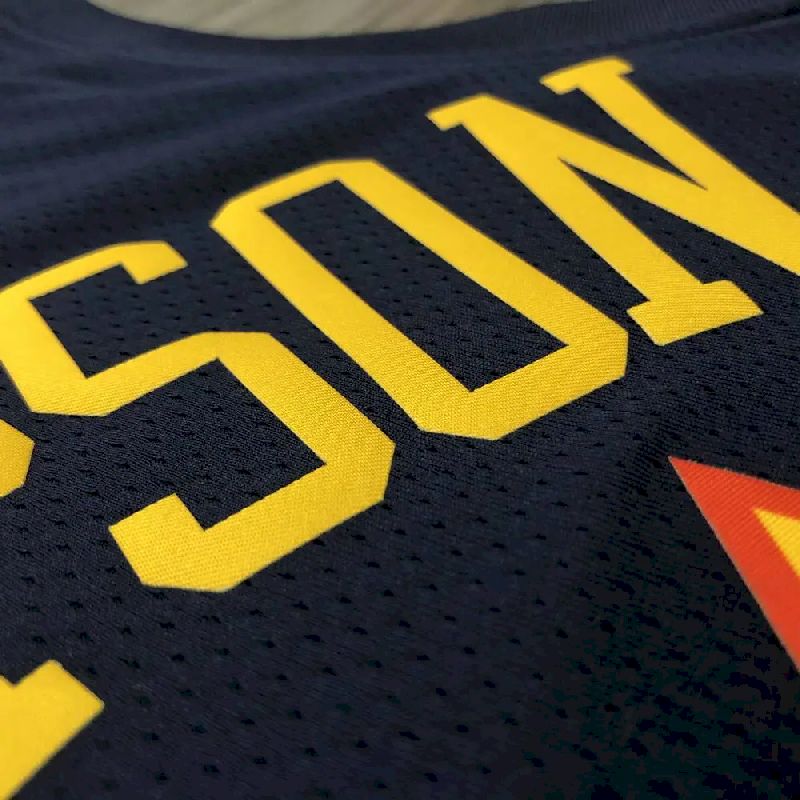 Camisa masculina Klay Thompson azul marinho versão jogador – edição clássica retrô