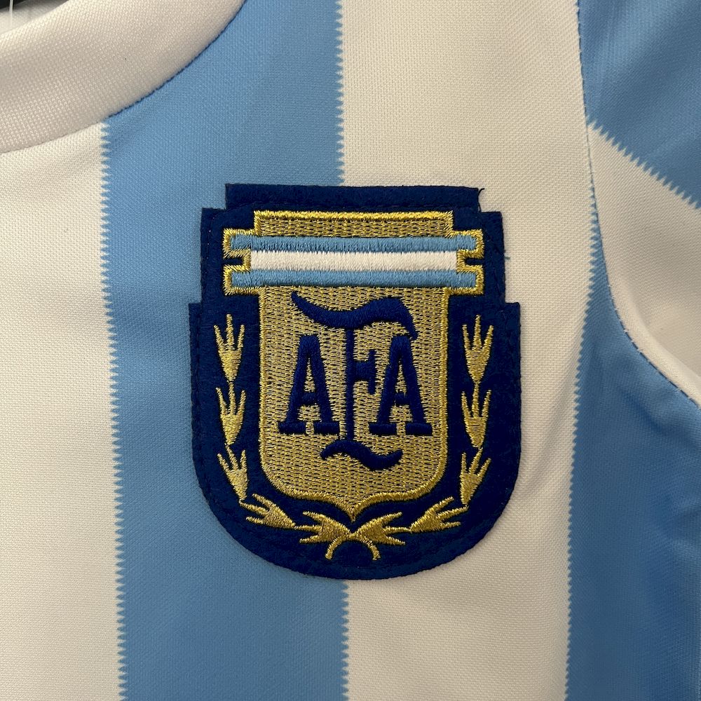 Argentina 1986 Home Kids Retro Jersey And Shorts
