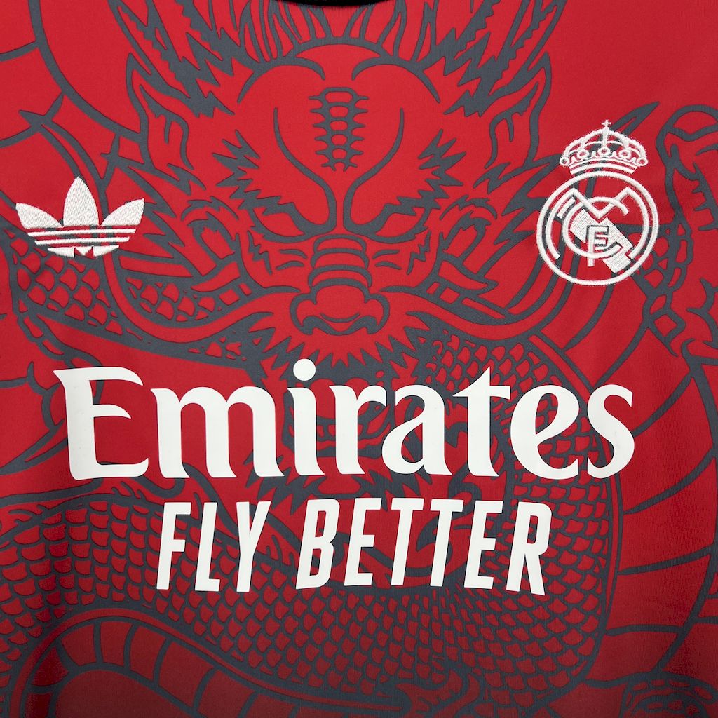 Real Madrid 2024/25 Red And Black Dragon Jersey