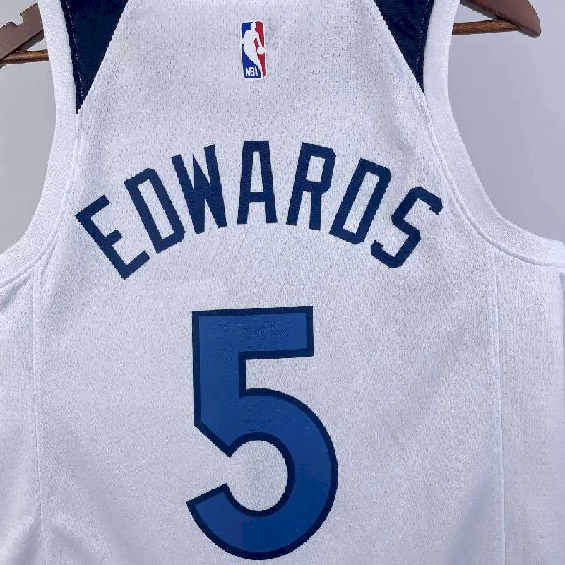 Camisa branca masculina Anthony Edwards 2023 do time titular