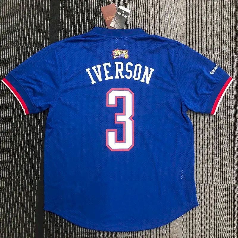 Allen Iverson Men’s Blue Player Jersey – Throwback Edition