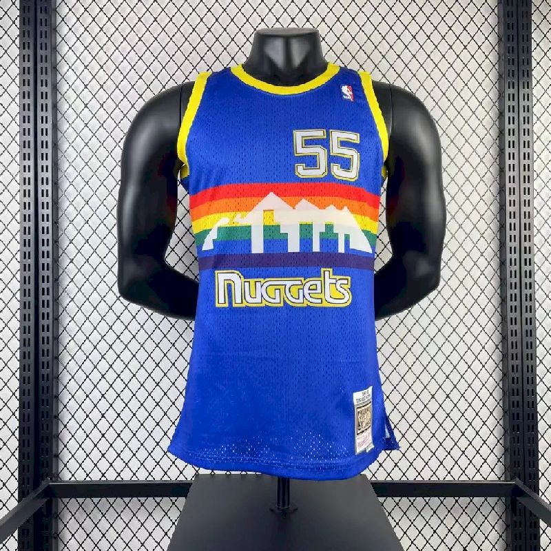 Men’s M&N 1991/1992 Dikembe Mutombo Blue Retro Jersey