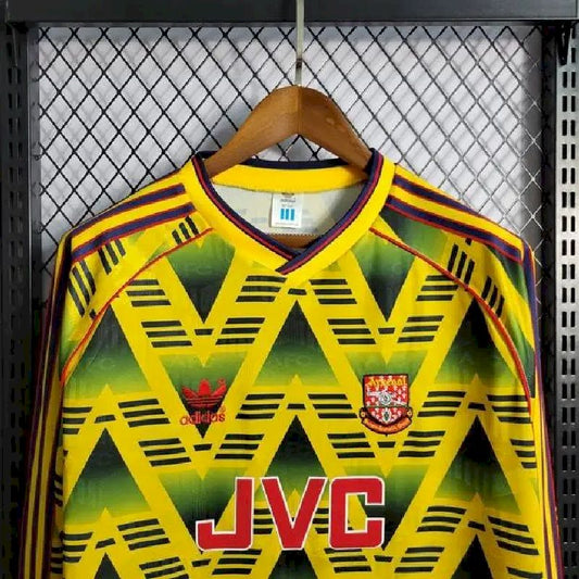 Camisa reserva retrô de mangas compridas do Arsenal 1991/93