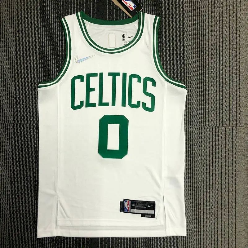 Camisa masculina Jayson Tatum branca do time – Edição de 75º aniversário