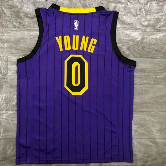 Camisa masculina Nick Young 2018-19 roxa Swingman versão jogador – Edição City