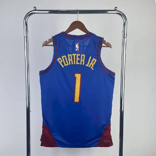 Camisa azul masculina Michael Porter Jr. Team – Edição Statement