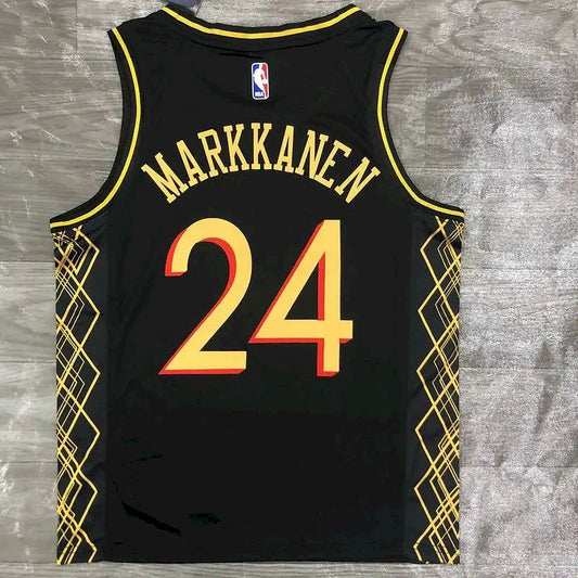 Camisa Lauri Markkanen preta masculina versão Swingman – Edição City