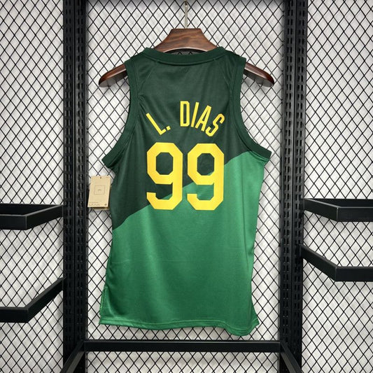 Brazil 2024/25 L. Dias#99 Away Basketball Jersey National Team