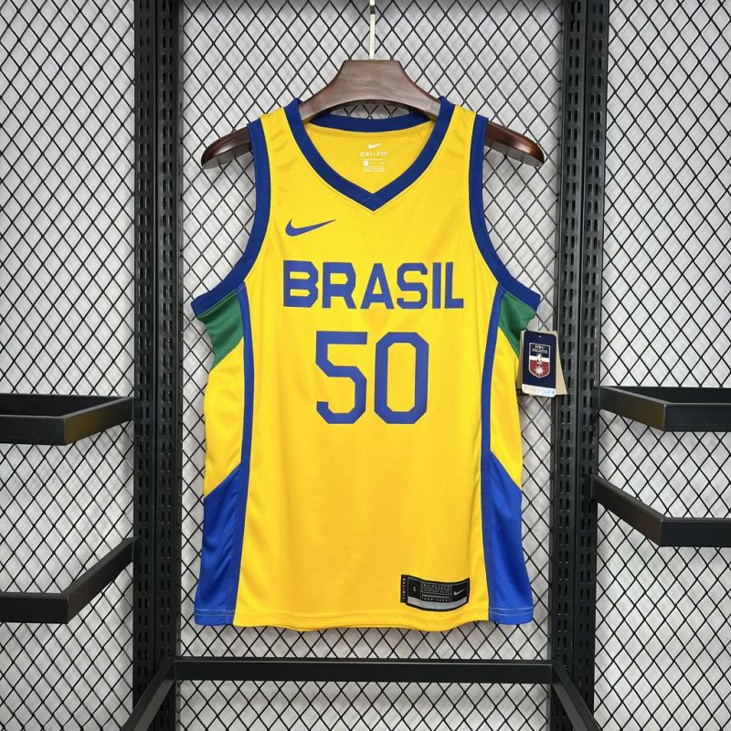 Brazil 2024/25 Caboclo#50 Home Basketball Jersey National Team