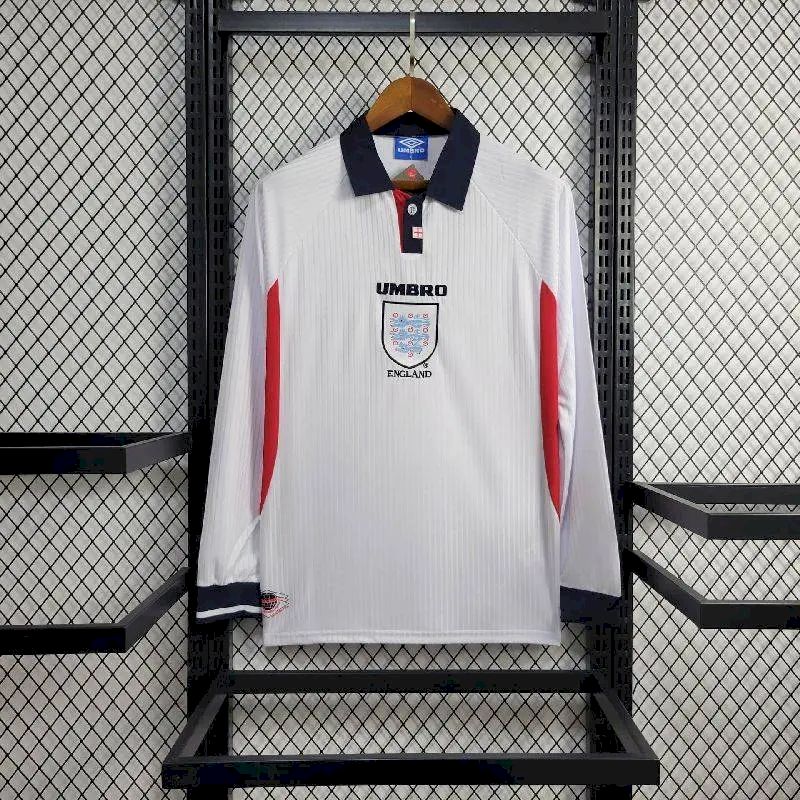 Camisa longa retrô da Inglaterra 1998 Home