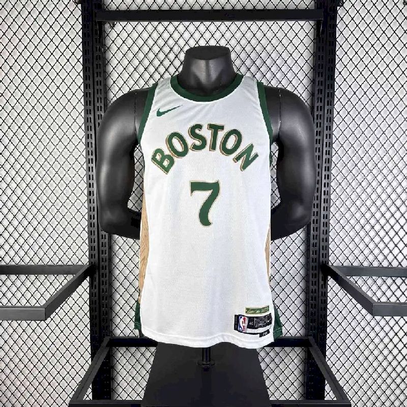 Camisa Jaylen Brown Branca Masculina 2024 – Edição Cidade