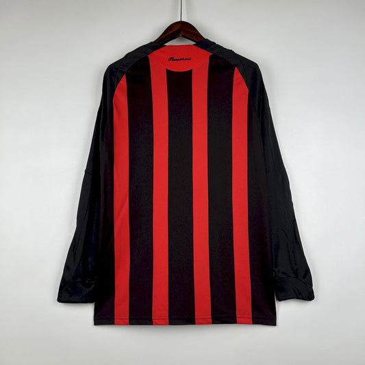 Camisa retrô de mangas compridas do AC Milan 2008/09 Home