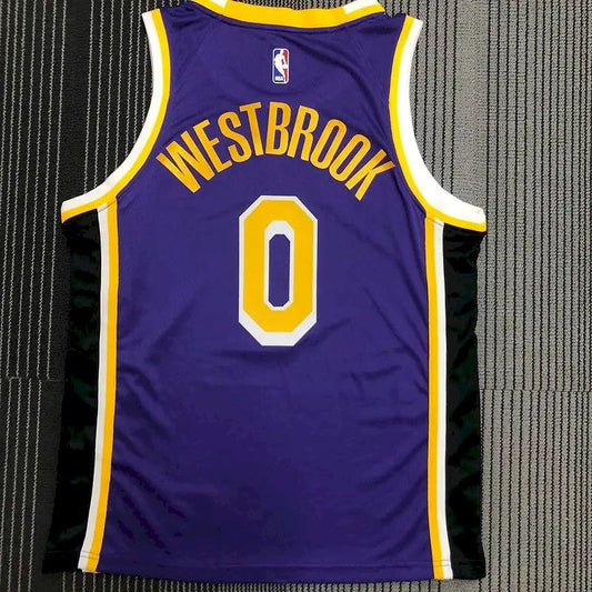 Camisa masculina roxa do time Swingman Russell Westbrook – Edição Statement