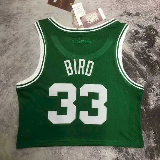 Camisa M&N Larry Bird Verde Retro Feminina