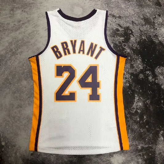 Camisa masculina M&N 09/10 Kobe Bryant branca retrô