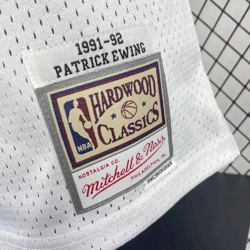 Men’s M&N 1991/92 Patrick Ewing White Retro Jersey