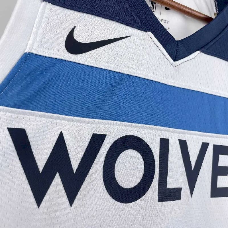 Camisa masculina Karl-Anthony Towns, branca, time titular, 2023