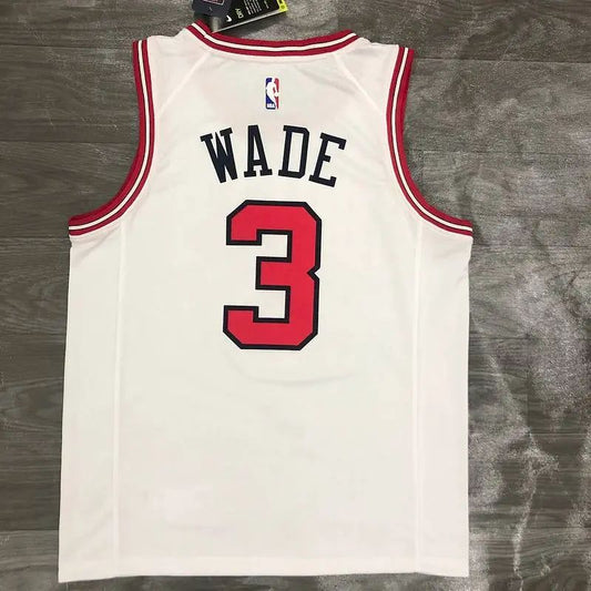 Camisa masculina Dwyane Wade Swingman versão jogador branca – edição Association