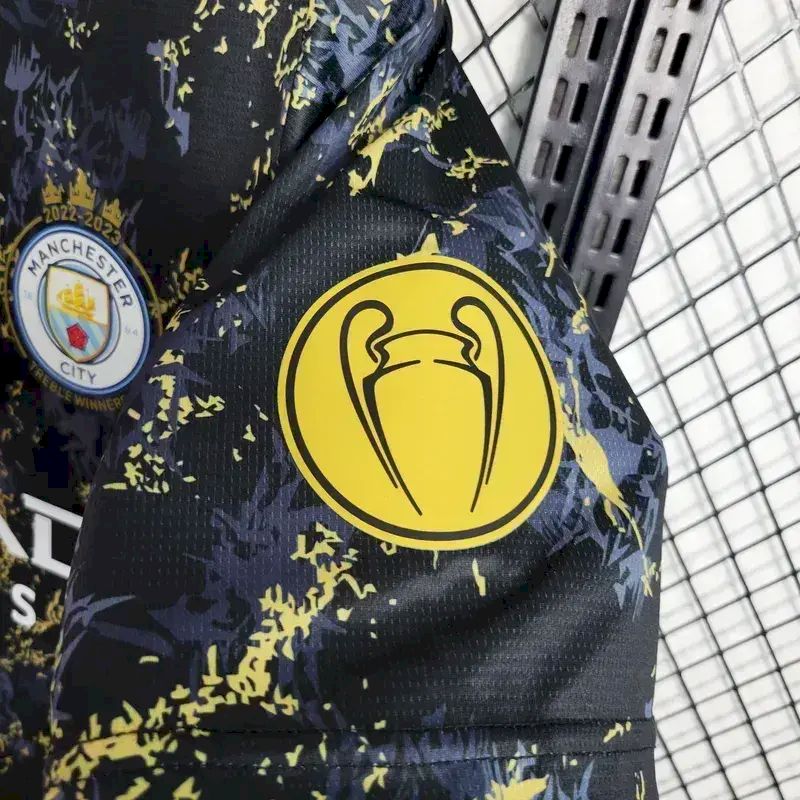 Camisa Manchester City 2023/24 Edição Especial Preta e Dourada