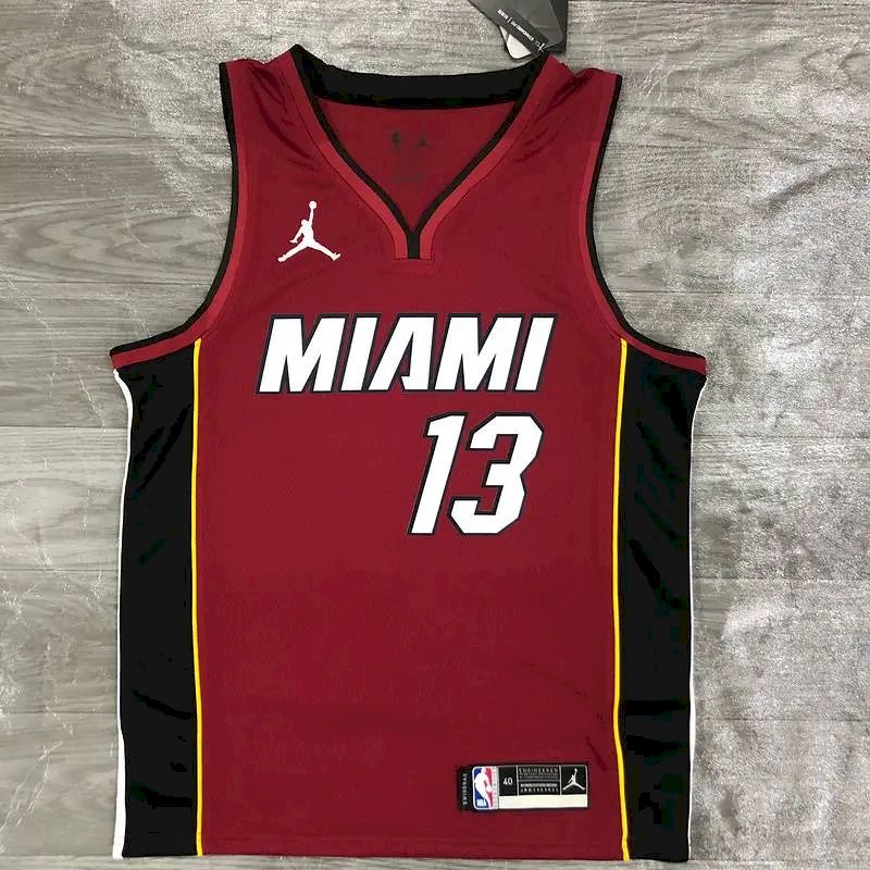 Camisa masculina Bam Adebayo vermelha 2020-21 Swingman versão jogador – Edição Statement