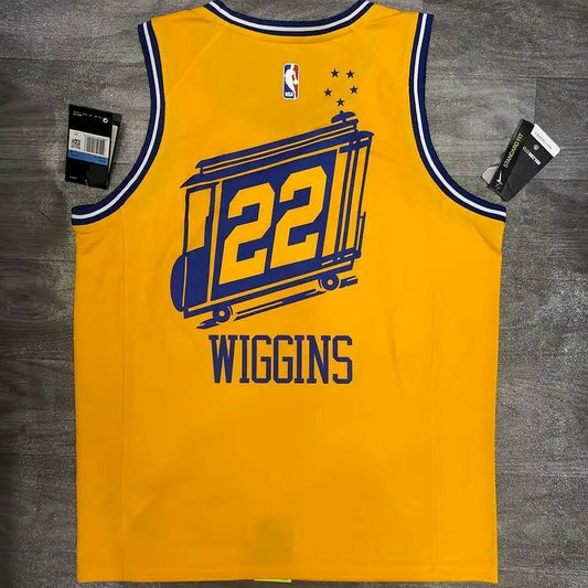 Camisa amarela masculina Andrew Wiggins versão jogador – The City Classic Edition
