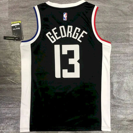 Camisa Paul George 2020-21 Preta Swingman Versão Jogador Masculina – Edição City