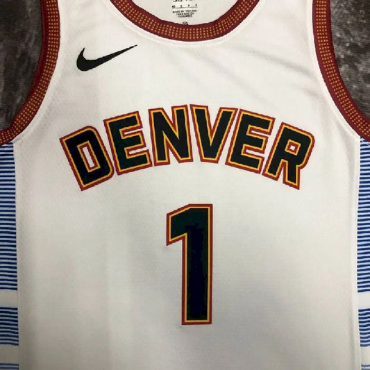 Camisa masculina Michael Porter Jr. branca do time – Edição City