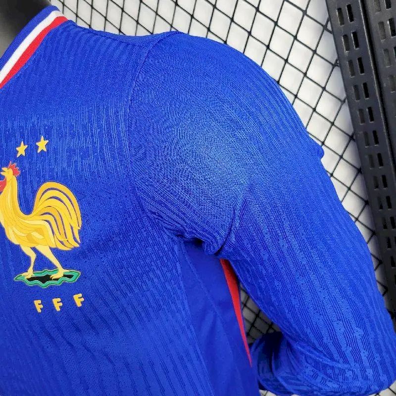 Camisa França 2024/25 Euro Home Manga Longa Versão Jogador