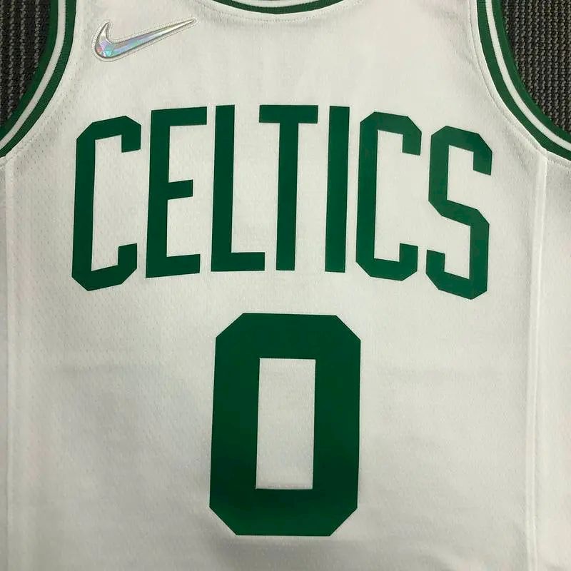 Camisa masculina Jayson Tatum branca do time – Edição de 75º aniversário