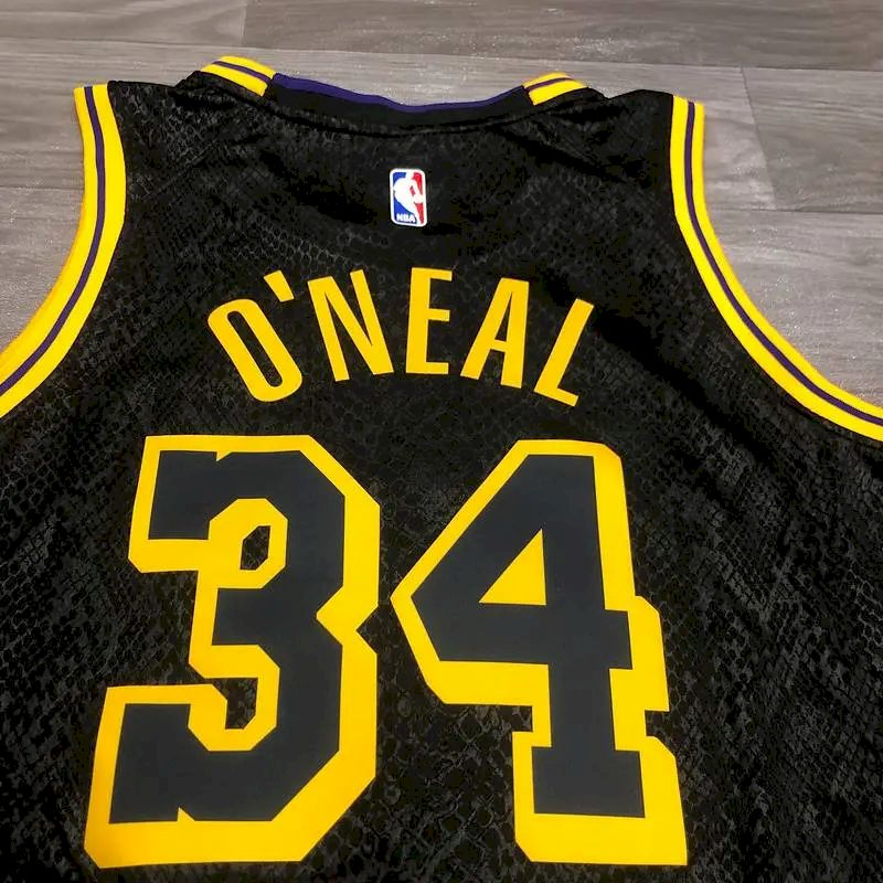 Camisa masculina Shaquille O'Neal Black Mamba versão jogador