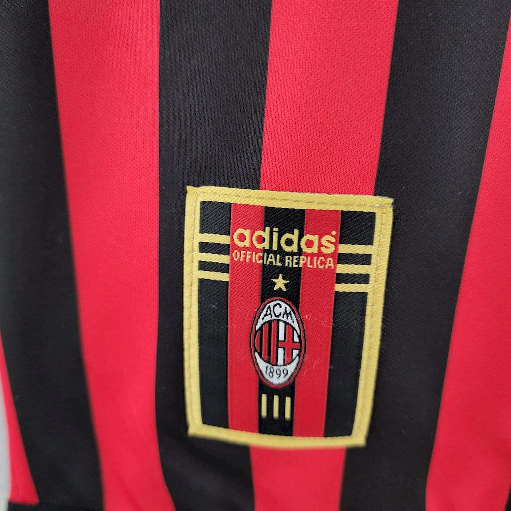 Camisa retrô de mangas compridas do AC Milan 1999/00 Home