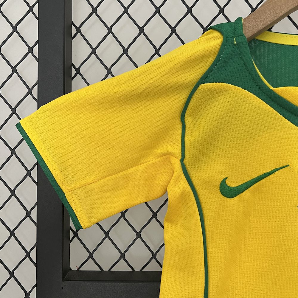 Brazil 2004 home Kids Retro Jersey And Shorts