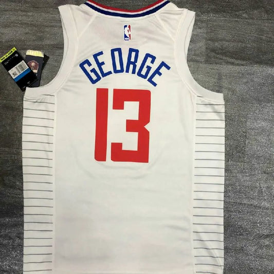 Camisa Paul George White 2020-21 masculina versão jogador – edição associação