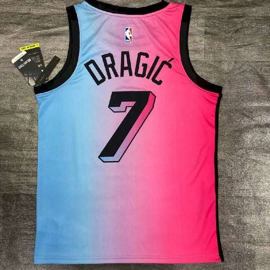 Camisa Goran Dragic Rosa Swingman Player Version 2020-21 Masculina – Edição City