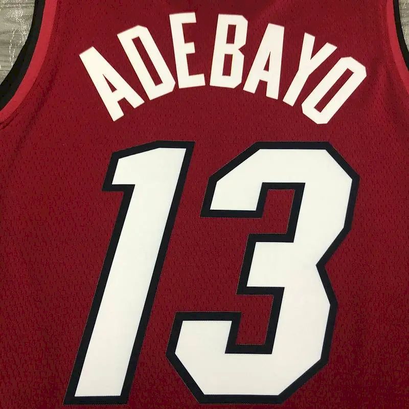 Camisa masculina Bam Adebayo vermelha 2020-21 Swingman versão jogador – Edição Statement