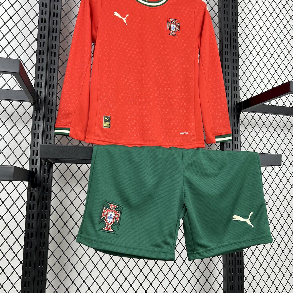 Portugal 2025/26 Home Long Sleeves Kids Kit