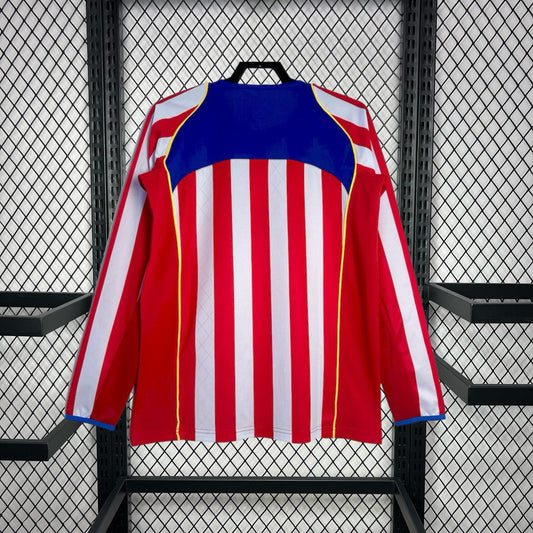 Camisa retrô de manga comprida do Atlético de Madrid 2004/05